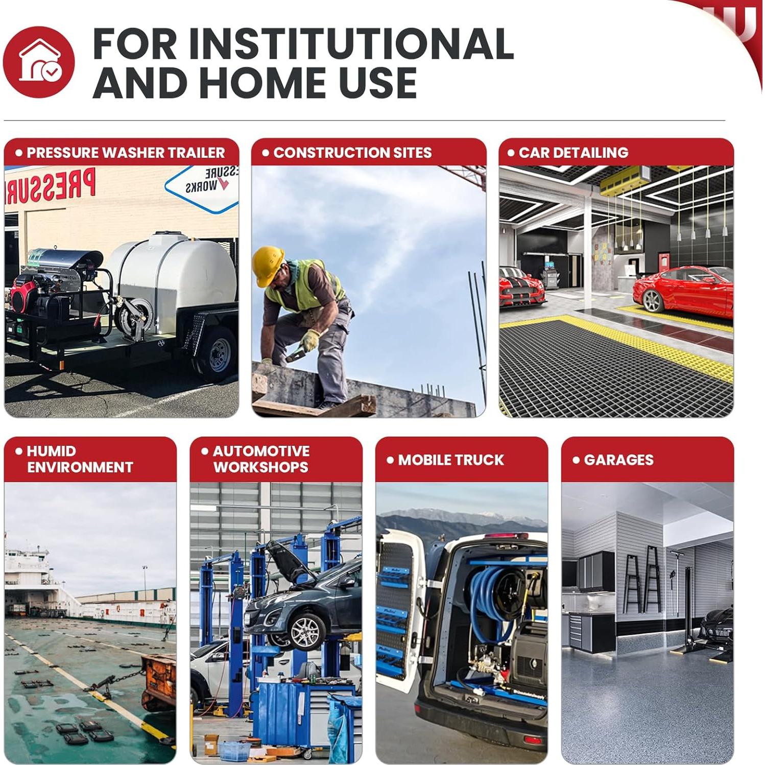 Carrete de Manguera Retráctil WOJET 15 m x 9.5 mm Acero