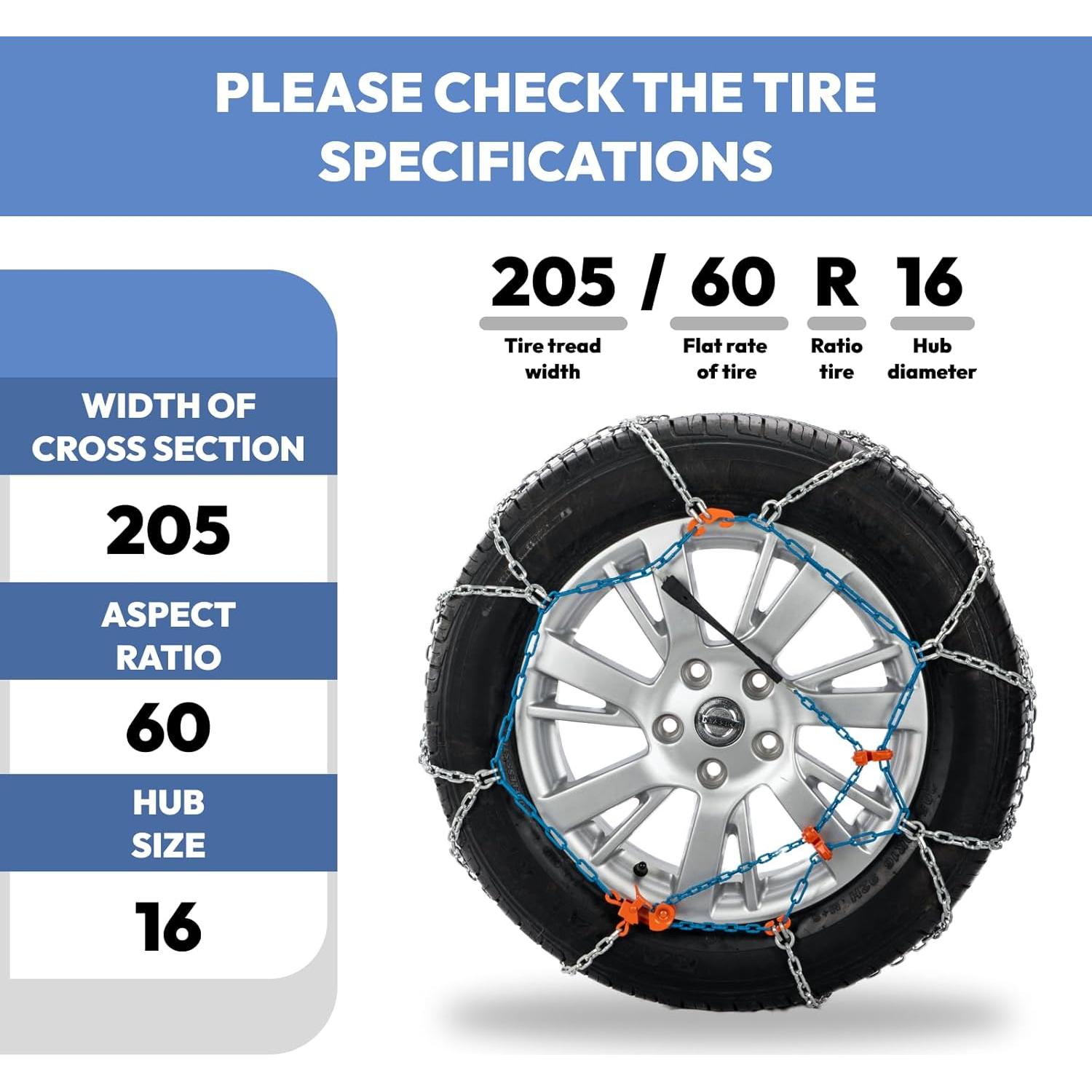 Cadenas de Nieve SNOCATENA SP1540 para Neumáticos 180-235mm