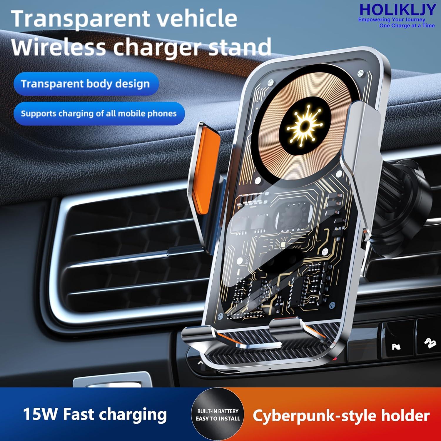 Soporte para Teléfono de Coche HOLIKLJY C10 Carga Rápida 15W