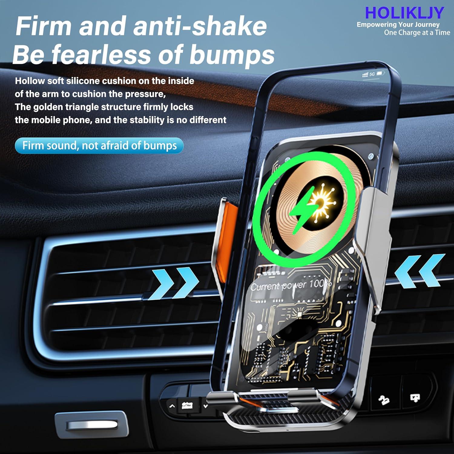 Soporte para Teléfono de Coche HOLIKLJY C10 Carga Rápida 15W