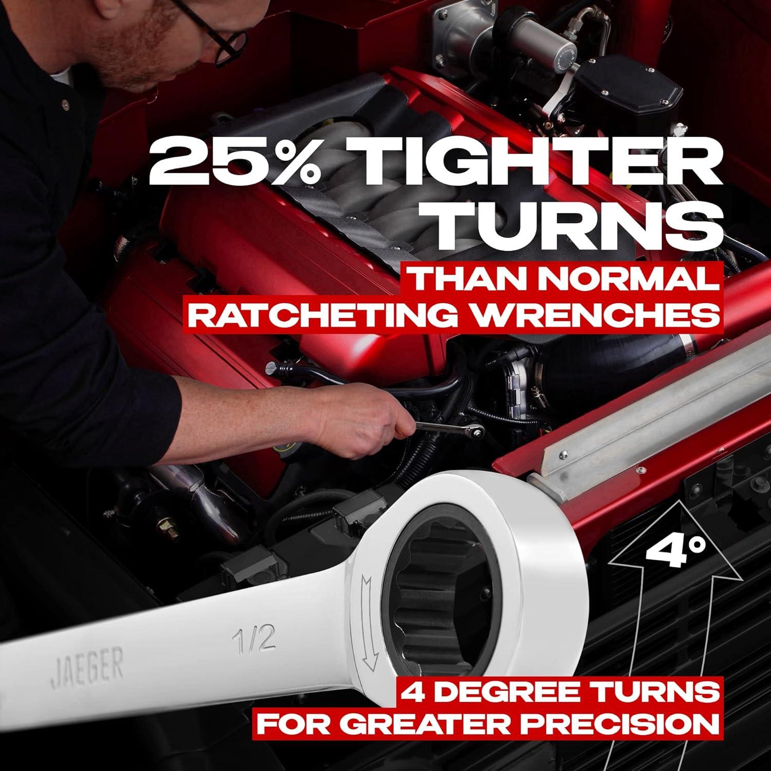 Juego de Llaves de Carraca Jaeger 26p Métrico y Estándar