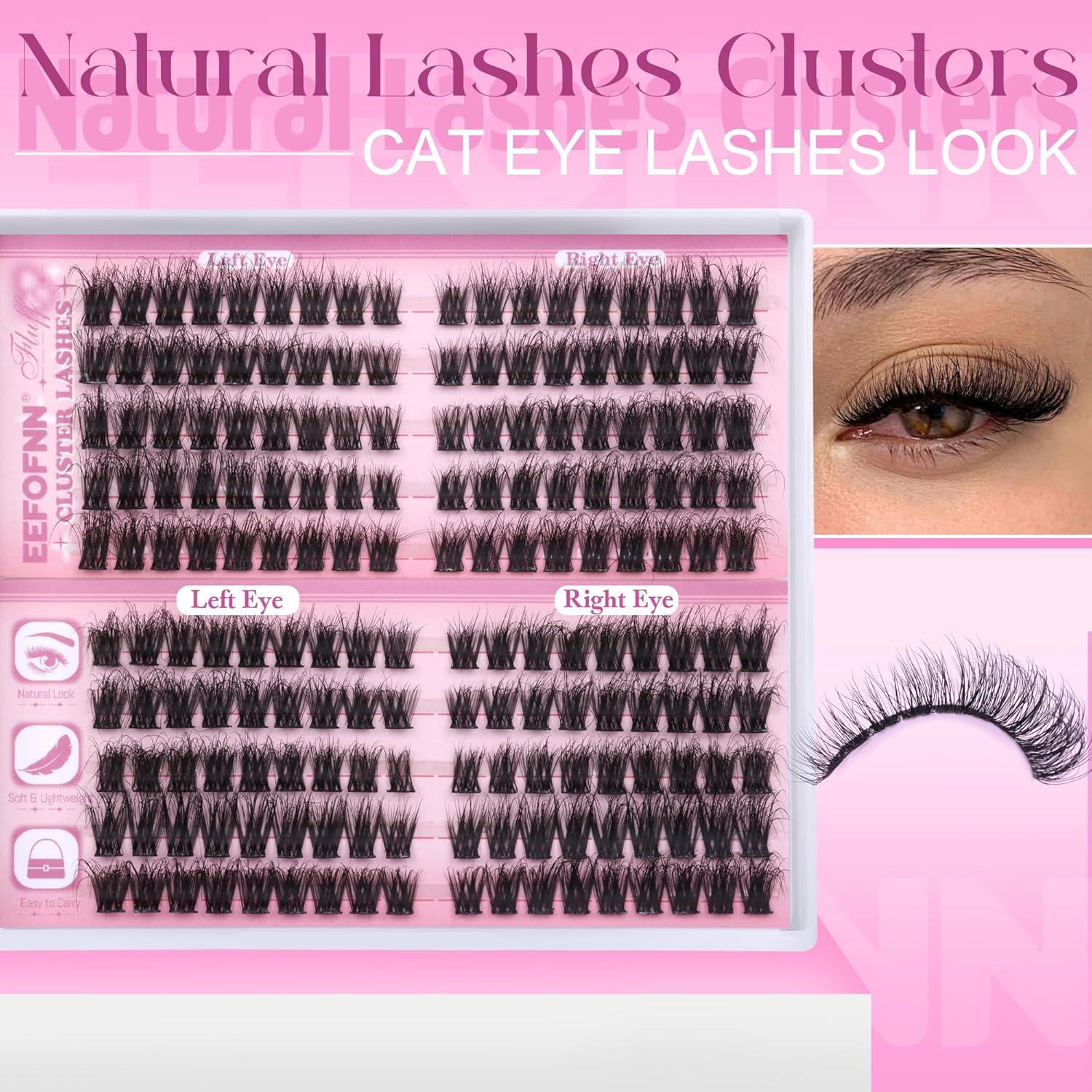 Grupos de Pestañas Suaves Eefofnn 180 pcs 8-16 mm D-Rizadas