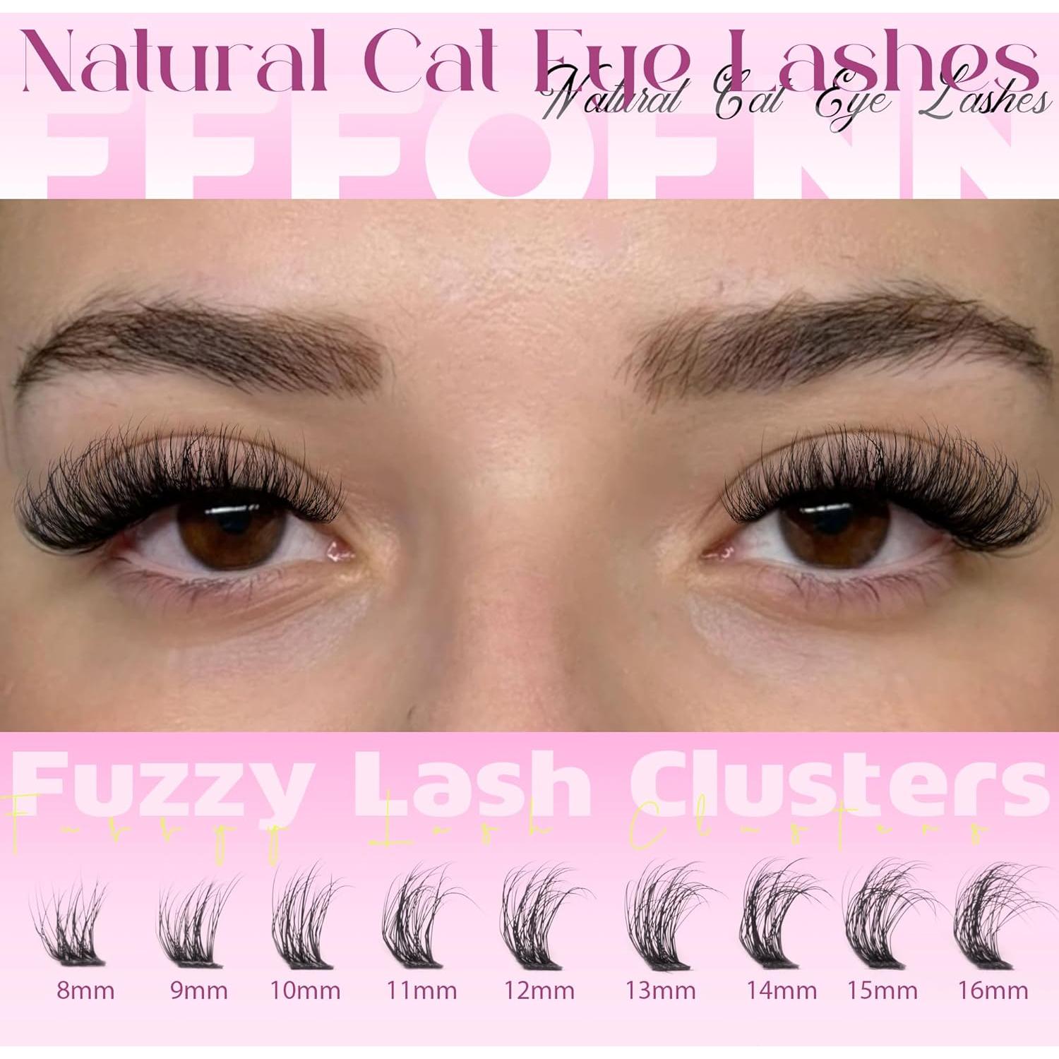 Grupos de Pestañas Suaves Eefofnn 180 pcs 8-16 mm D-Rizadas