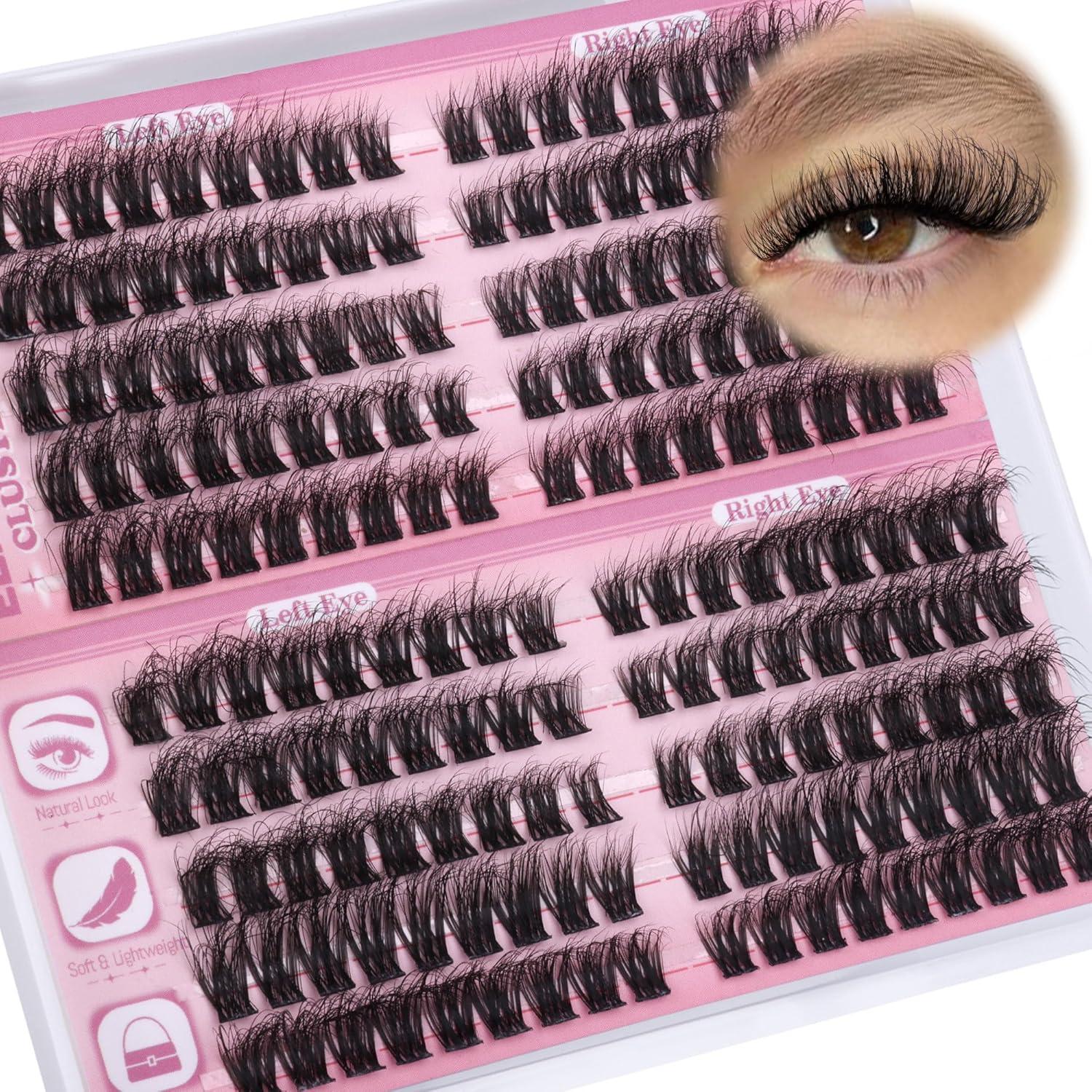 Grupos de Pestañas Suaves Eefofnn 180 pcs 8-16 mm D-Rizadas