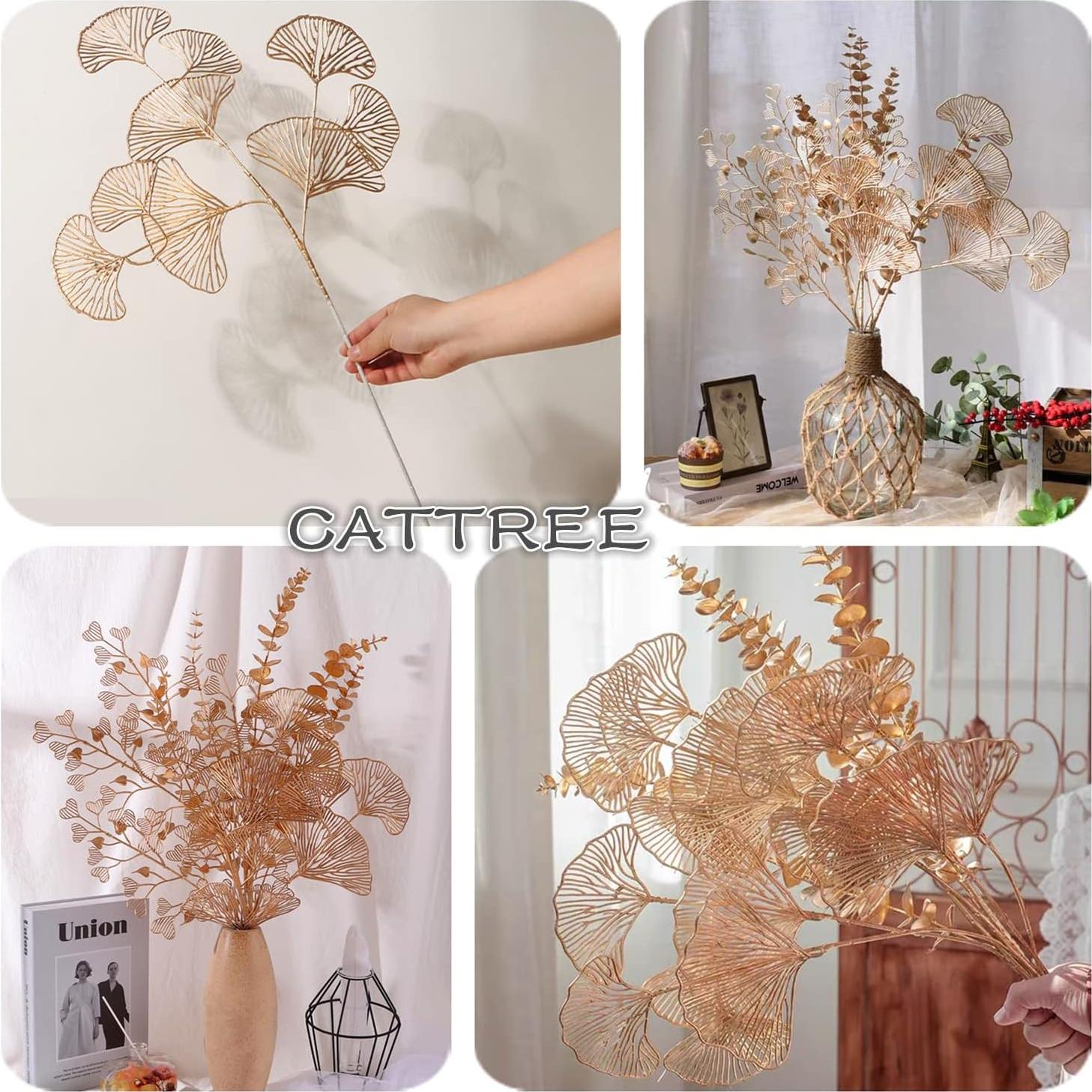 Plantas Artificiales Doradas CATTREE 66 cm - 2 Piezas Decorativas