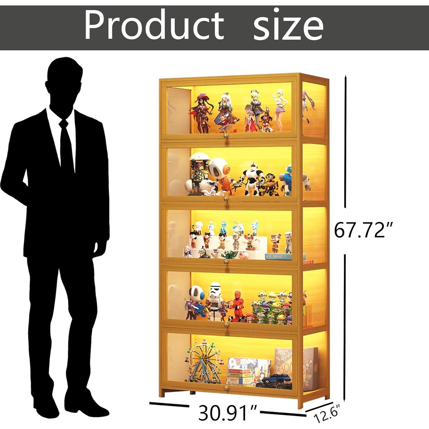 Gabinete de Exhibición Curio Walkclpck 80% Bambú 20% Acrílico