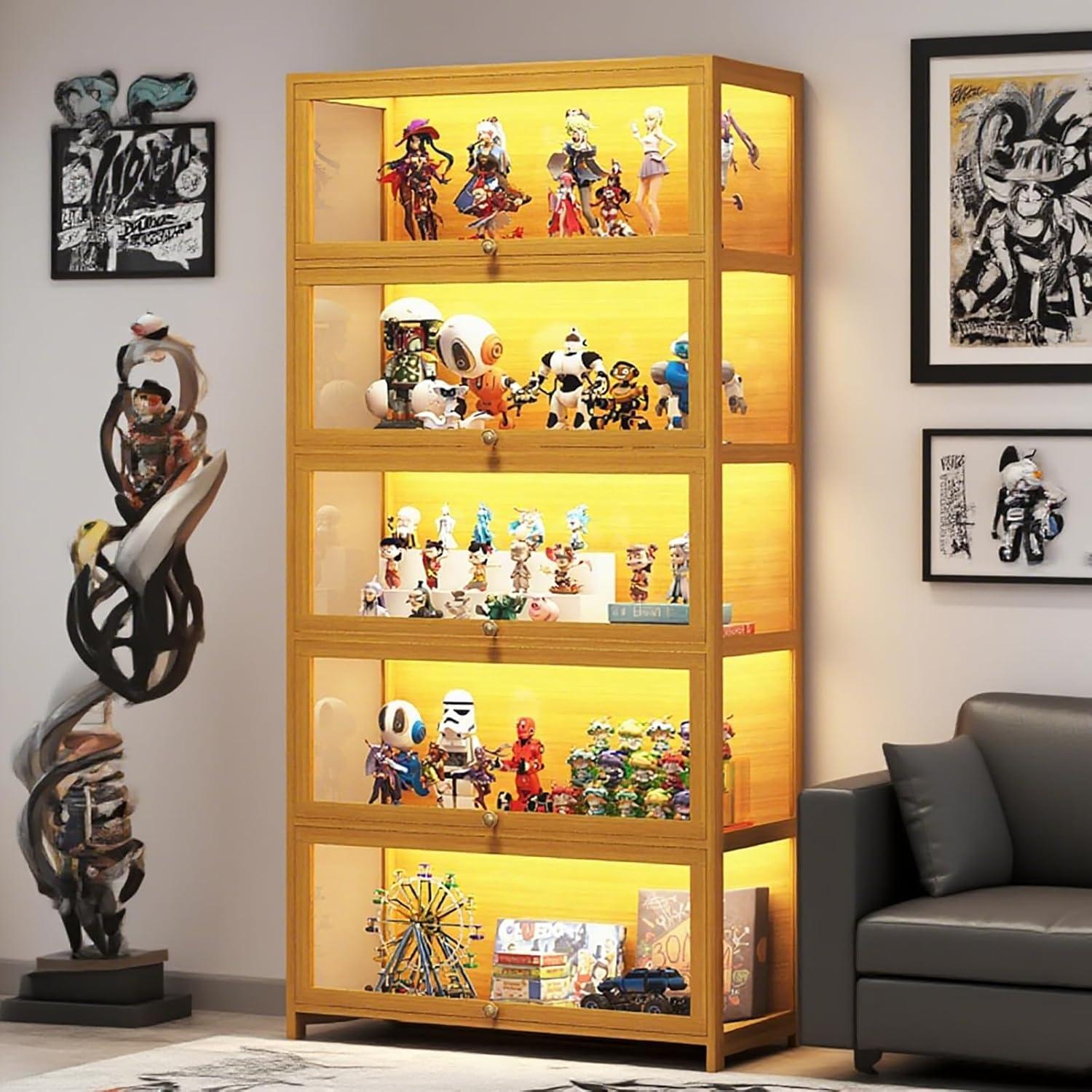 Gabinete de Exhibición Curio Walkclpck 80% Bambú 20% Acrílico