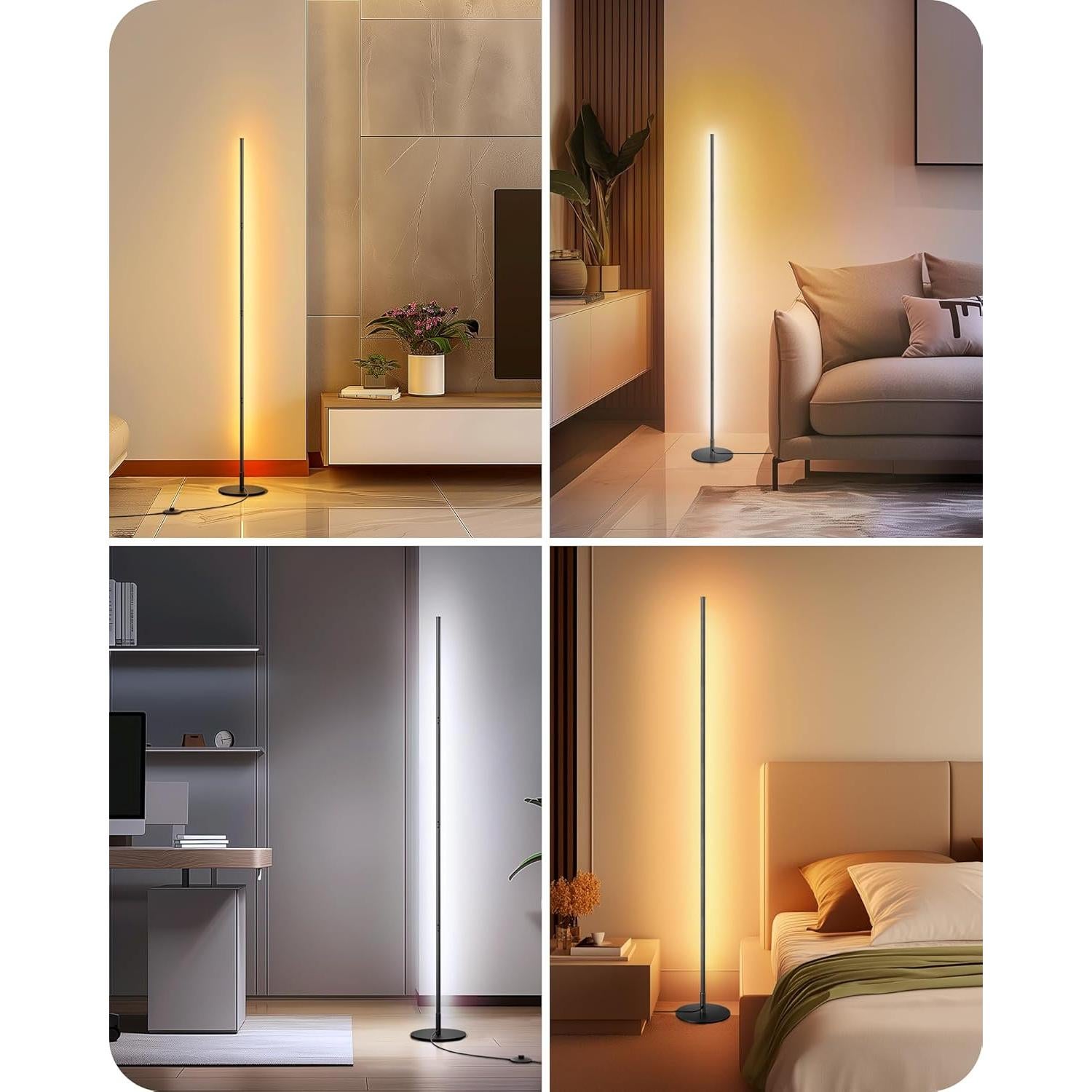 Lámpara de Pie LED Edishine Regulable con Control Remoto 146 cm