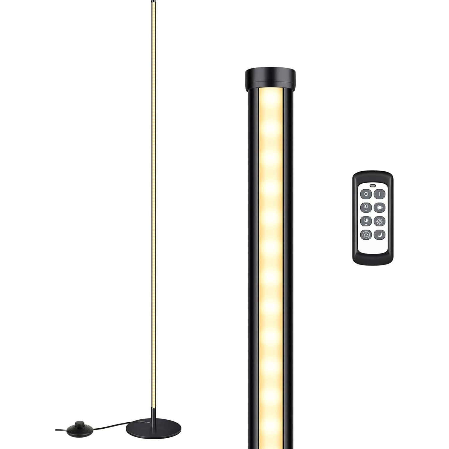 Lámpara de Pie LED Edishine Regulable con Control Remoto 146 cm