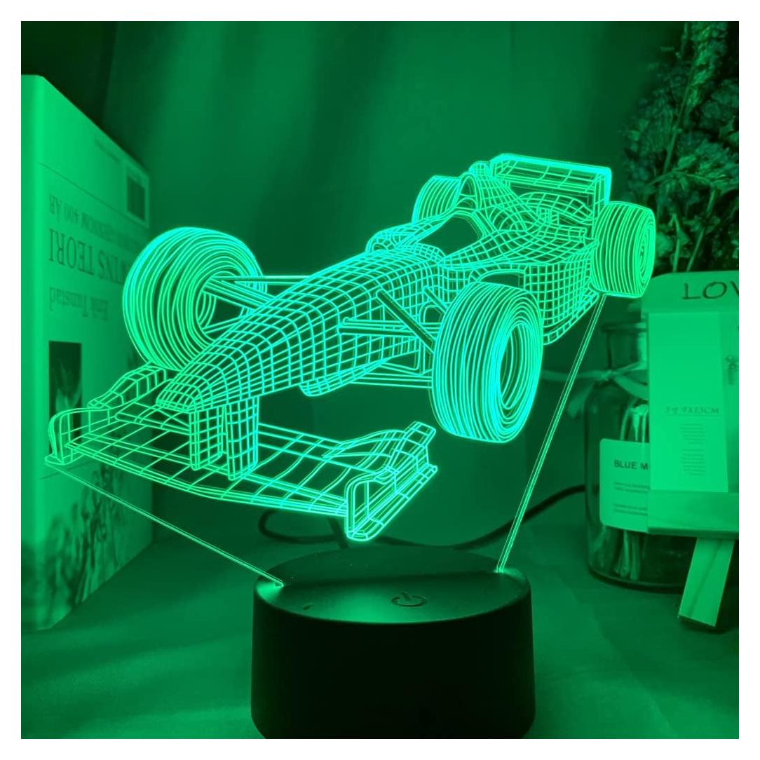 Luz Nocturna LED 3D Paesteffe Coche de Carreras F1 16 Colores