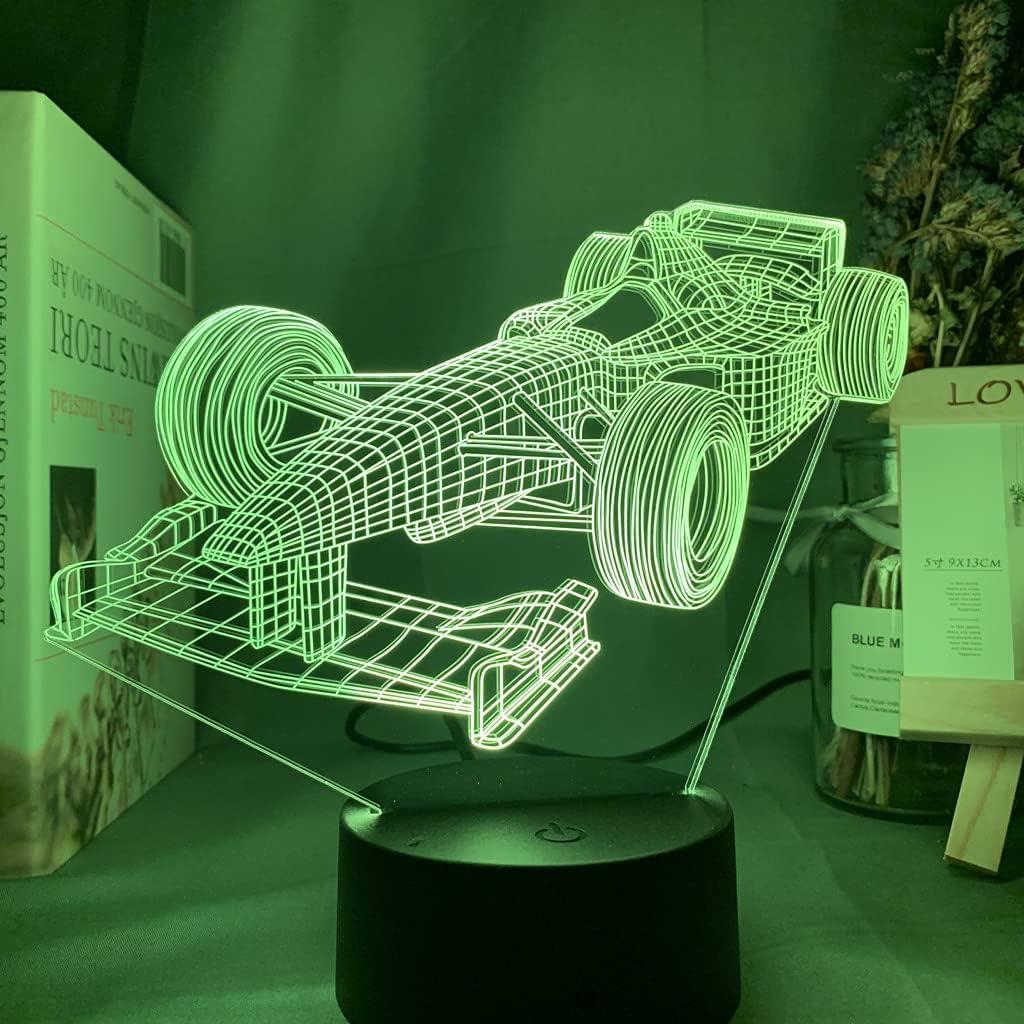 Luz Nocturna LED 3D Paesteffe Coche de Carreras F1 16 Colores