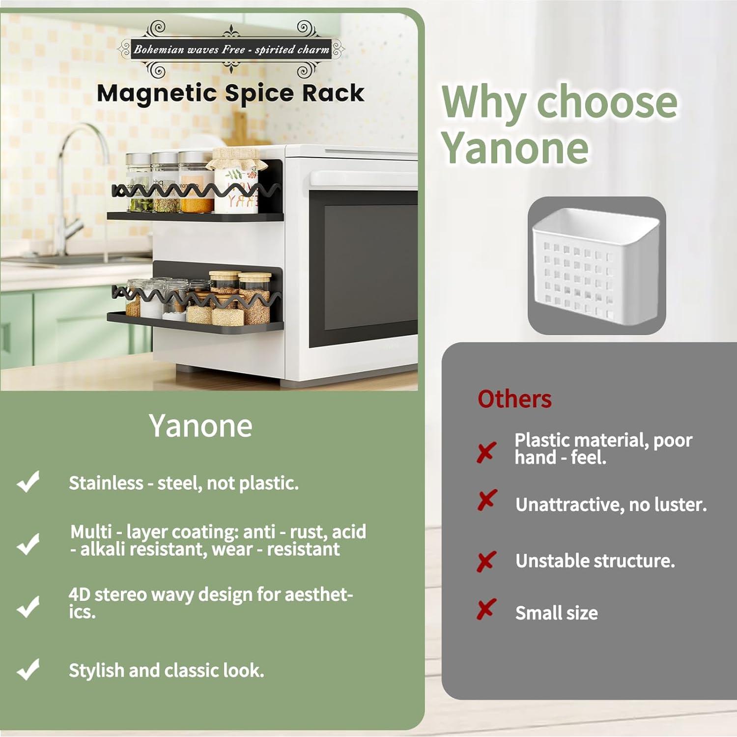 Estante Magnético XXL para Especias Yanone - Organizador de Cocina