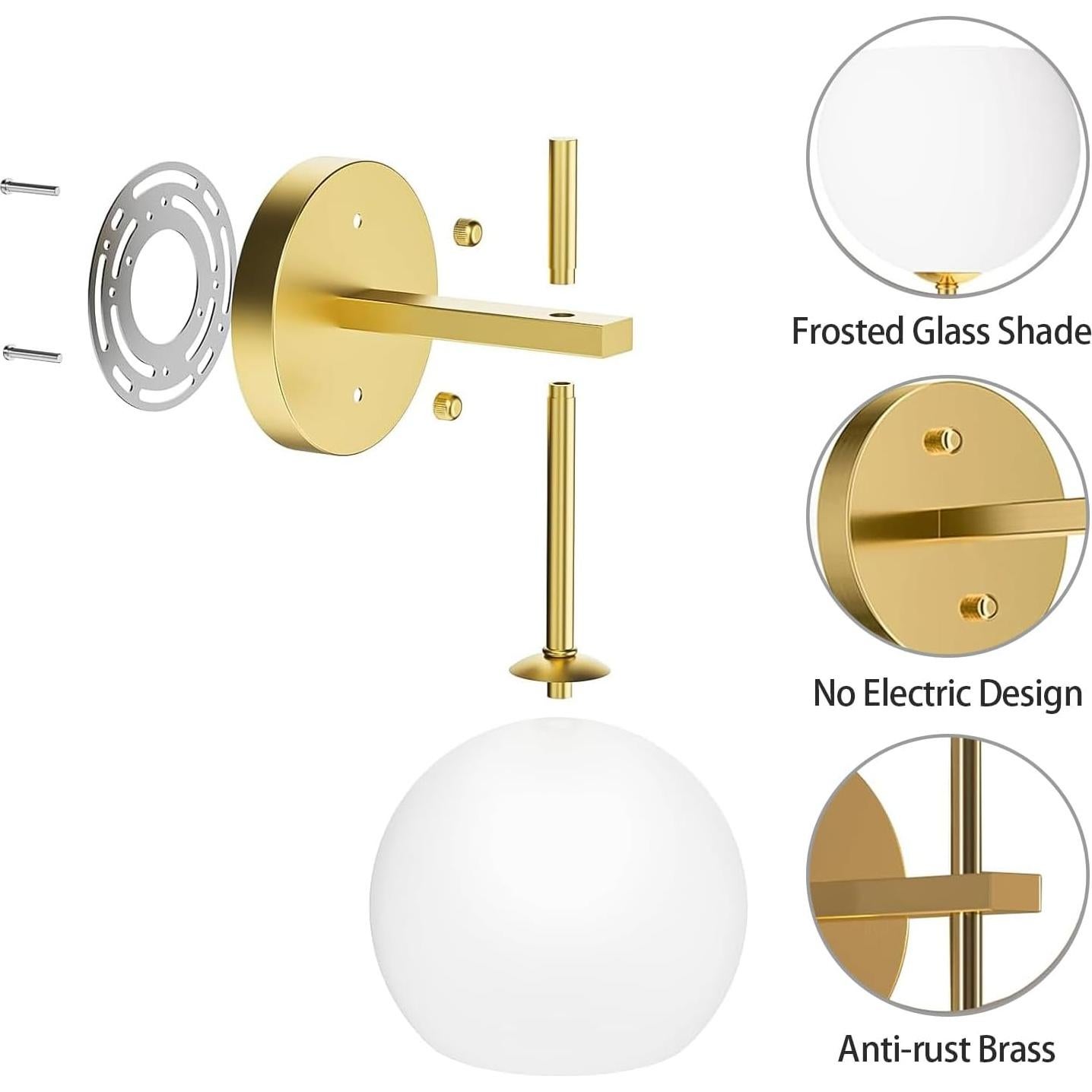 Juego de 2 apliques de pared JKEYES dorados recargables 12 colores