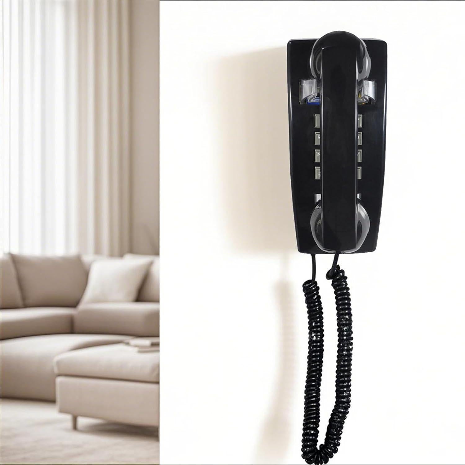 Teléfono de Pared Retro Artisam Negro, Analógico 0.90 kg