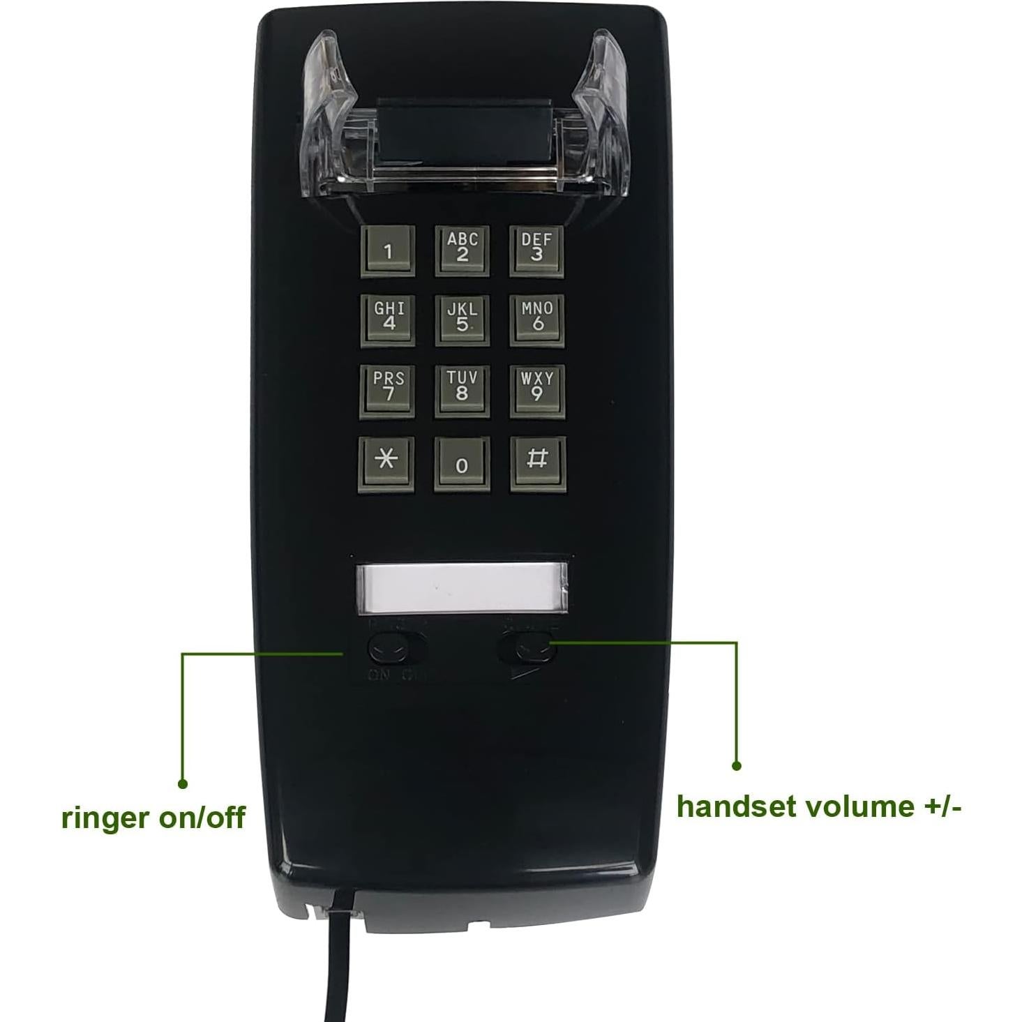 Teléfono de Pared Retro Artisam Negro, Analógico 0.90 kg