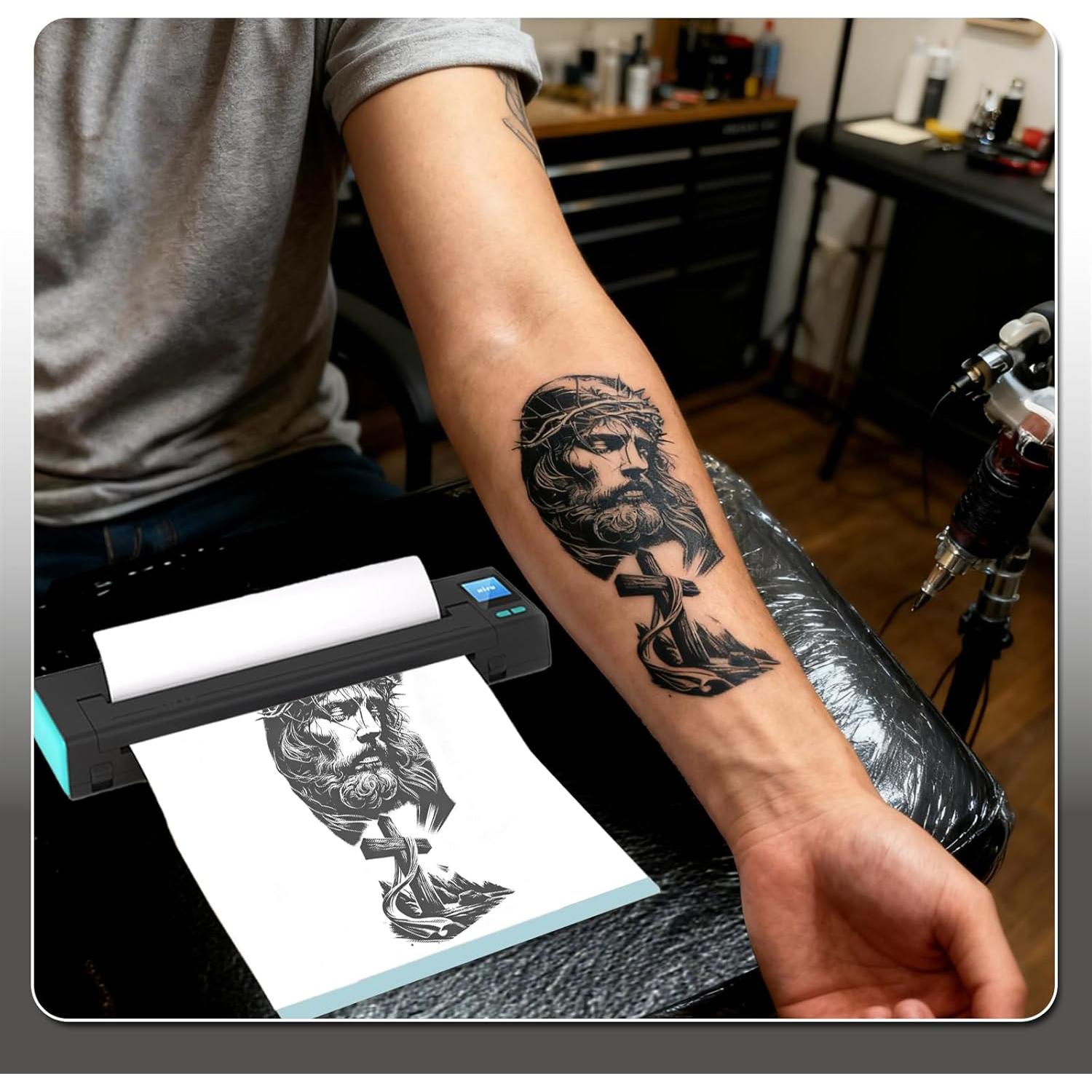 Impresora Térmica de Tatuajes INKCHUM XR3 Azul con 10 Papeles