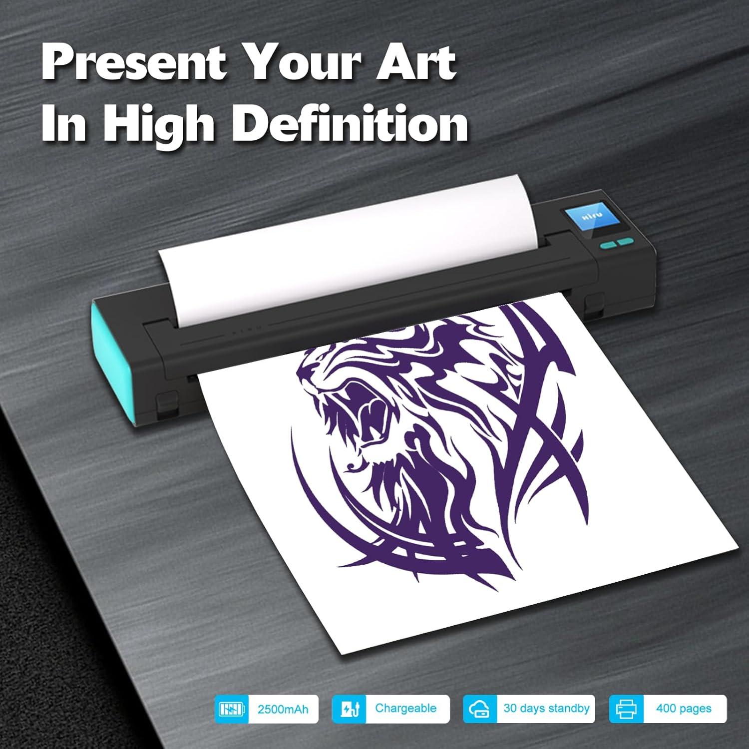 Impresora Térmica de Tatuajes INKCHUM XR3 Azul con 10 Papeles