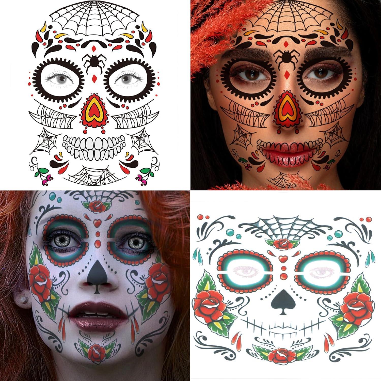 Tatuajes Faciales Temporales Dream Loom, 8 Kits Halloween Rosa