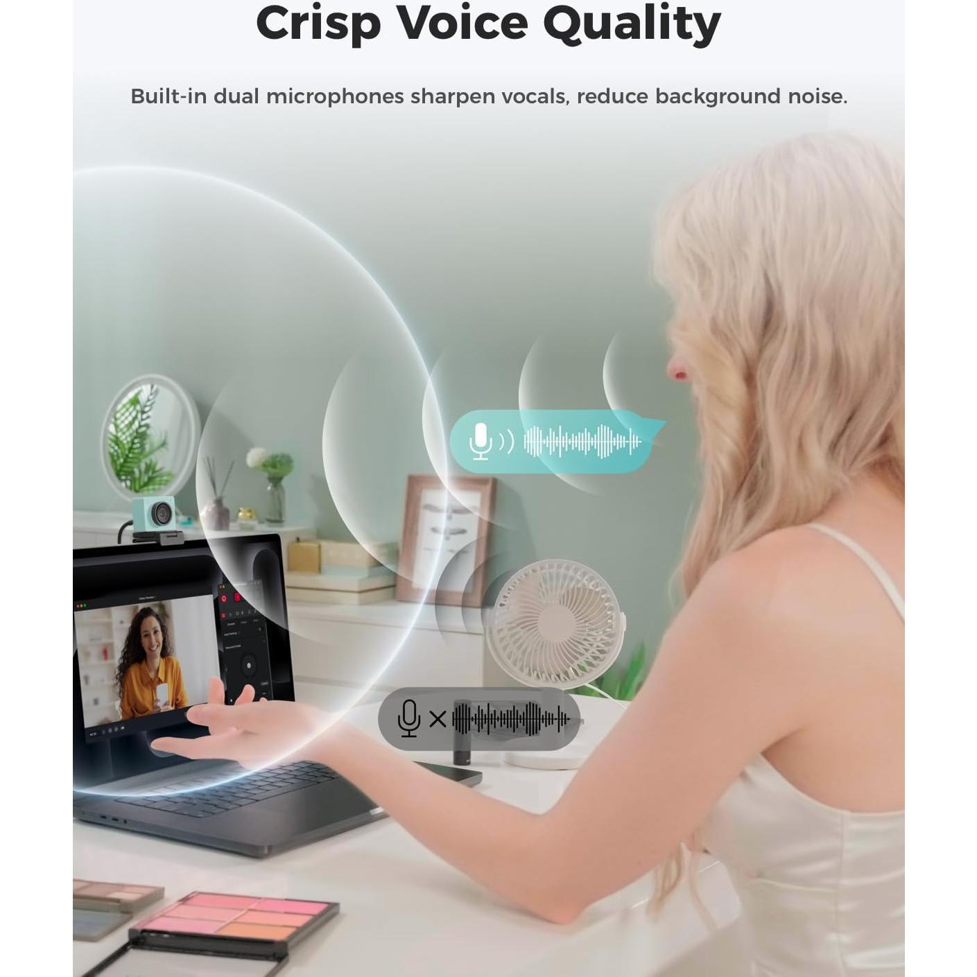 OBSBOT Meet 2 Al-Powered 4K Webcam— Ultra HDR,1080p@60FPS,1/2" CMOS,4X Digital Zoom,Plug&Play,Built-in Dual Mic—Work with Skype, Zoom/ MS_Teams/Google Meet—for Online Call/Meeting/Educate-Green