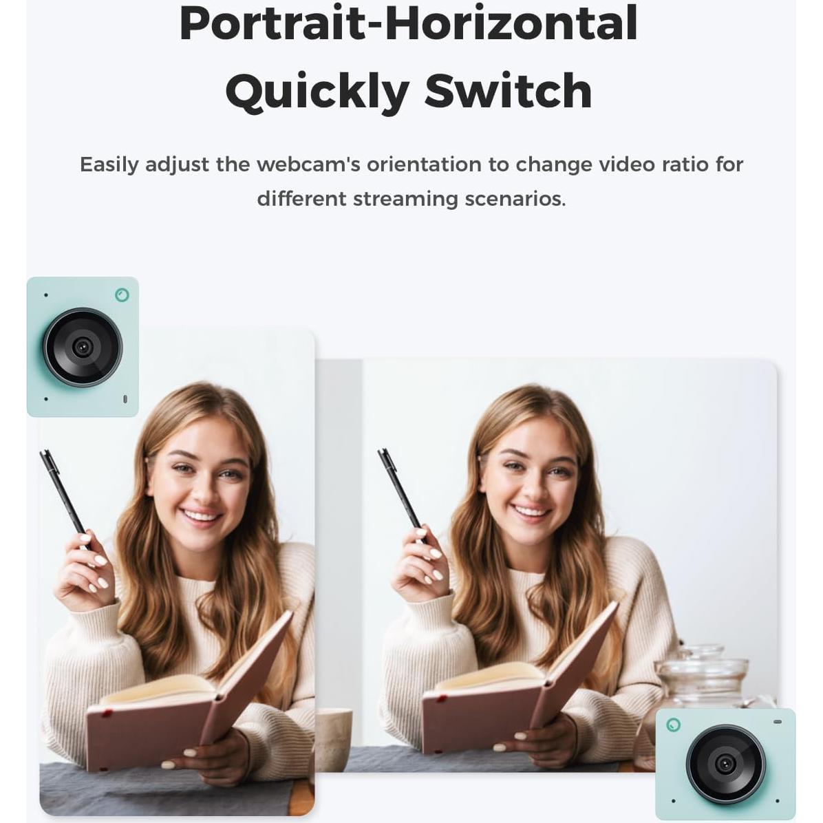 OBSBOT Meet 2 Al-Powered 4K Webcam— Ultra HDR,1080p@60FPS,1/2" CMOS,4X Digital Zoom,Plug&Play,Built-in Dual Mic—Work with Skype, Zoom/ MS_Teams/Google Meet—for Online Call/Meeting/Educate-Green