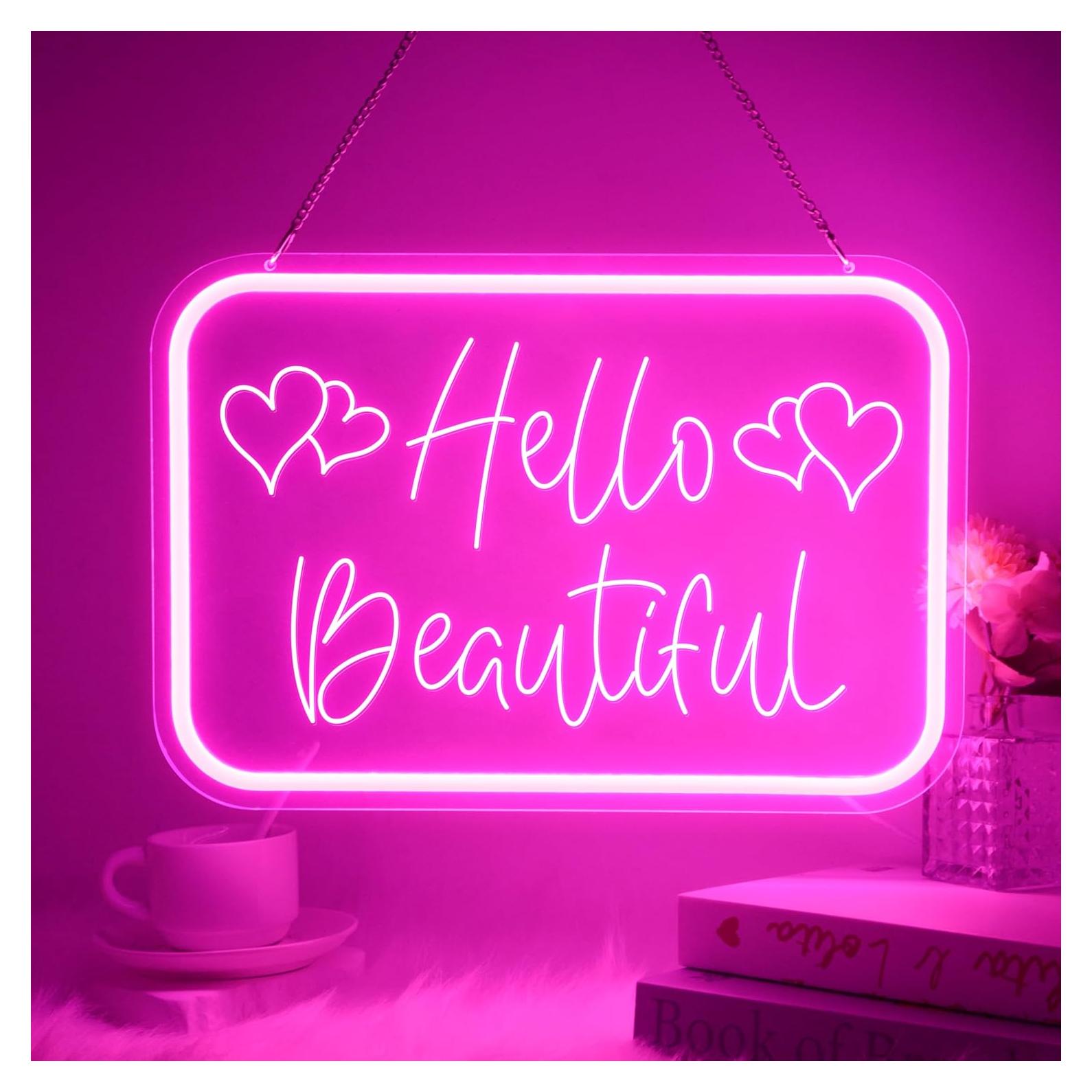 Cartel de Neón LED Rosa Wamputo Eres Realmente Bonita