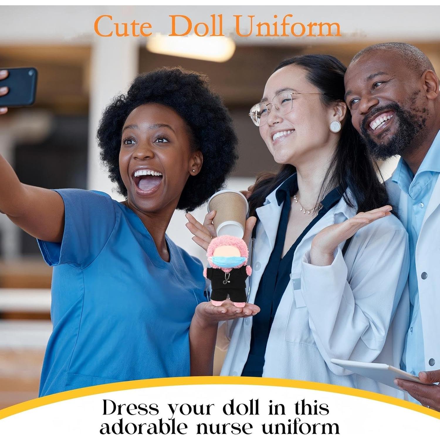 Conjunto de Ropa de Enfermera para Muñecas 17cm Velmitten Negro