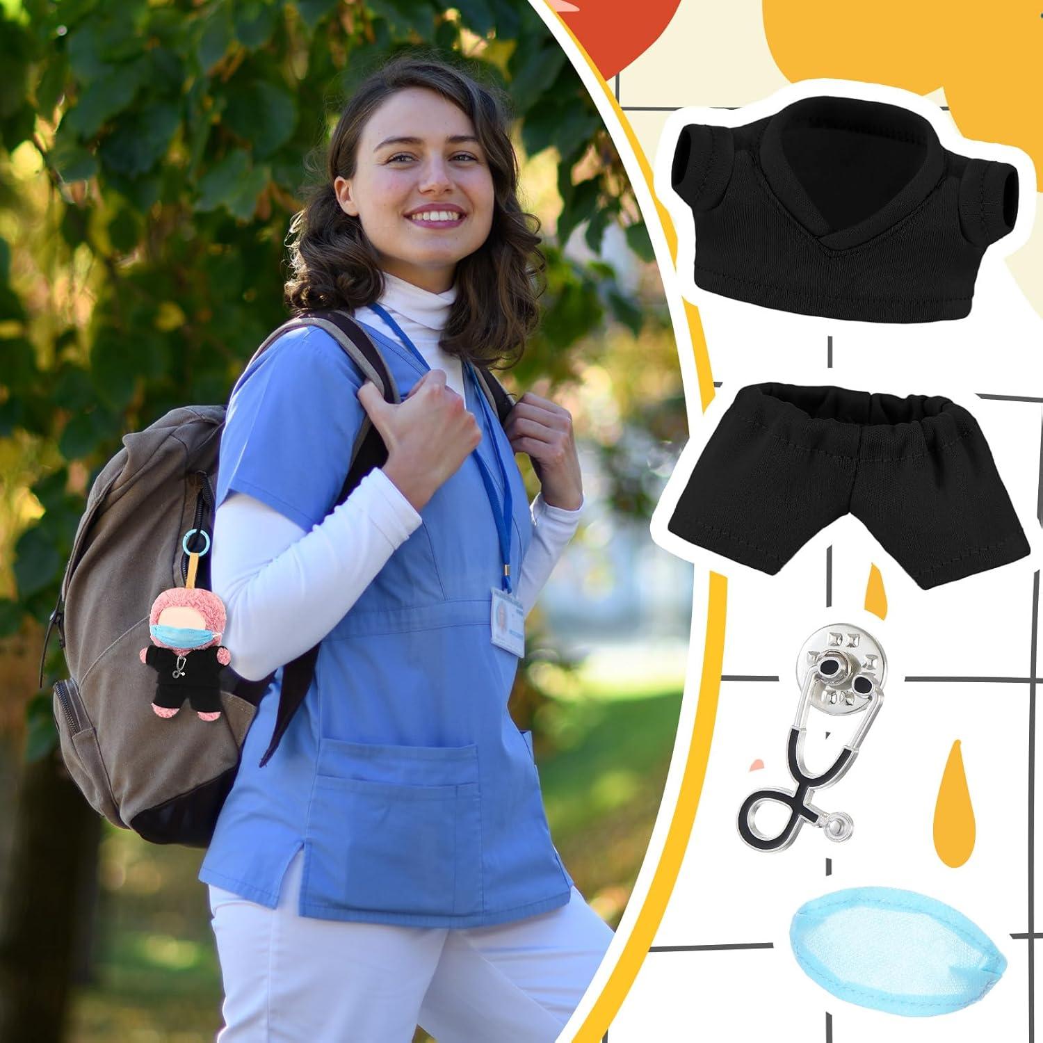 Conjunto de Ropa de Enfermera para Muñecas 17cm Velmitten Negro