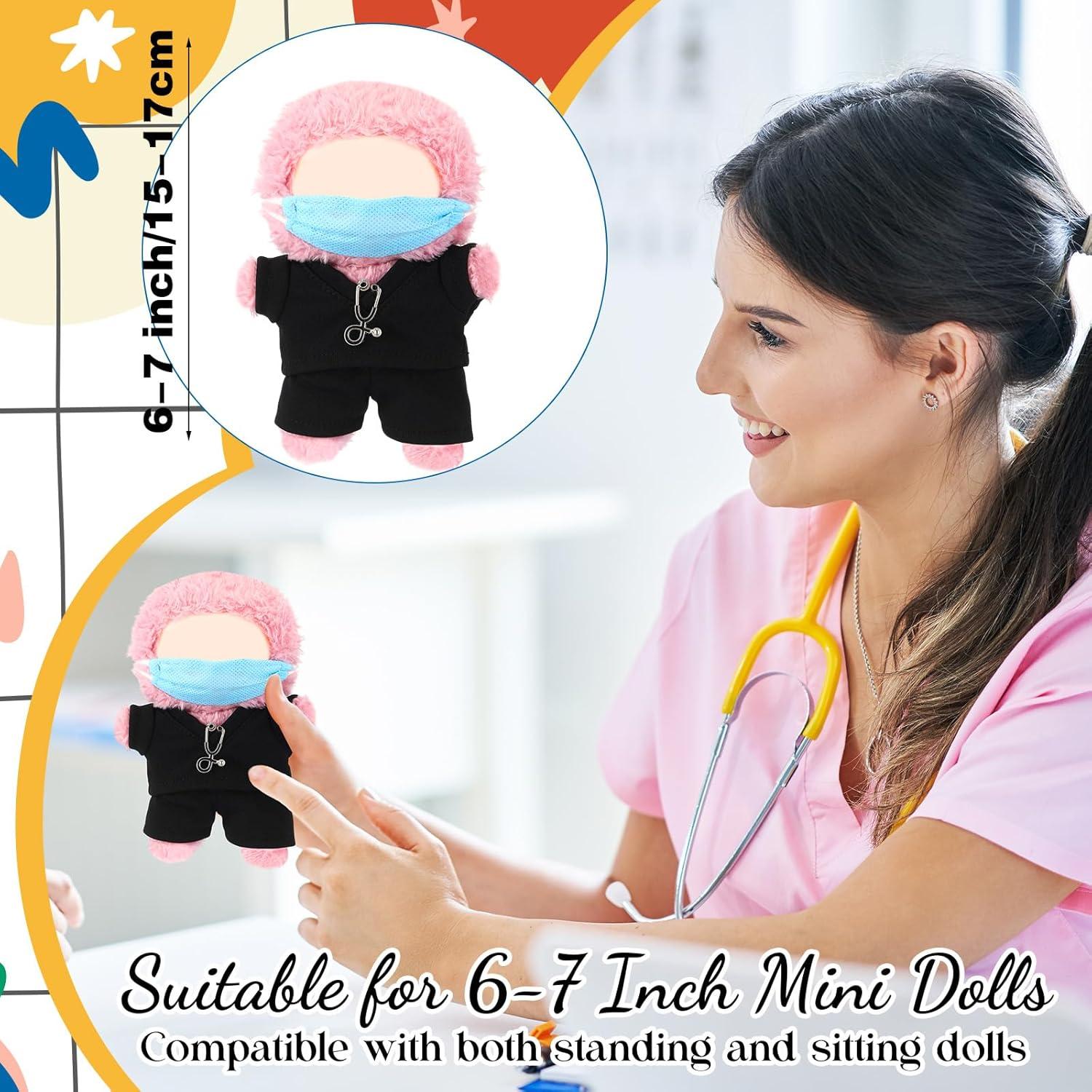 Conjunto de Ropa de Enfermera para Muñecas 17cm Velmitten Negro