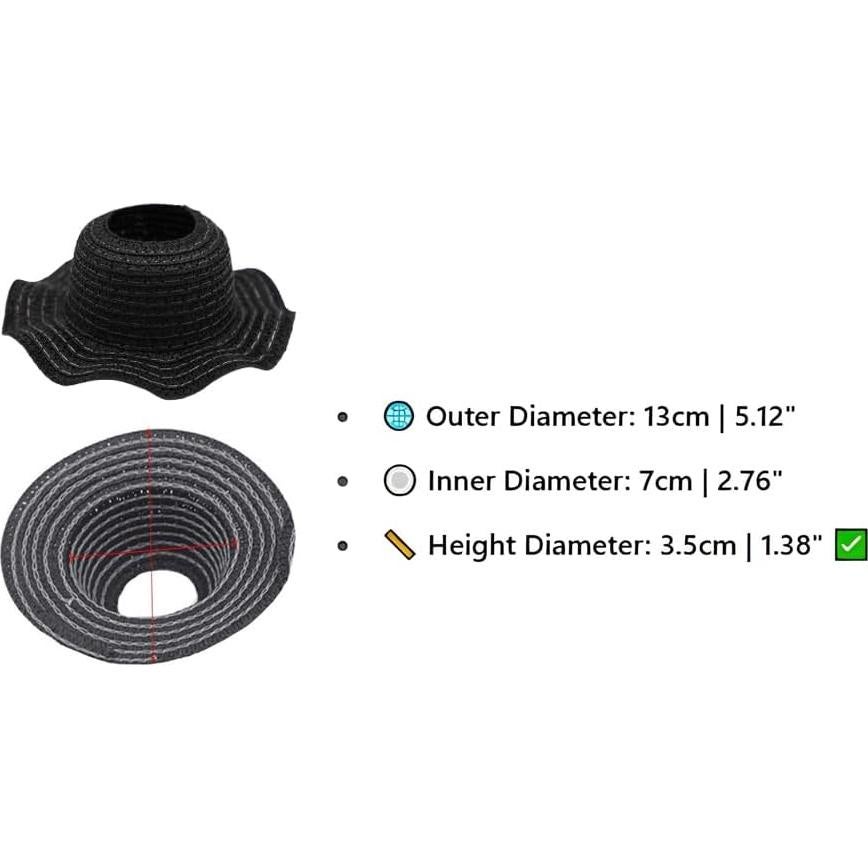 6 Sombreros Mini Ondulados Labubu - Colores Vibrantes 13cm