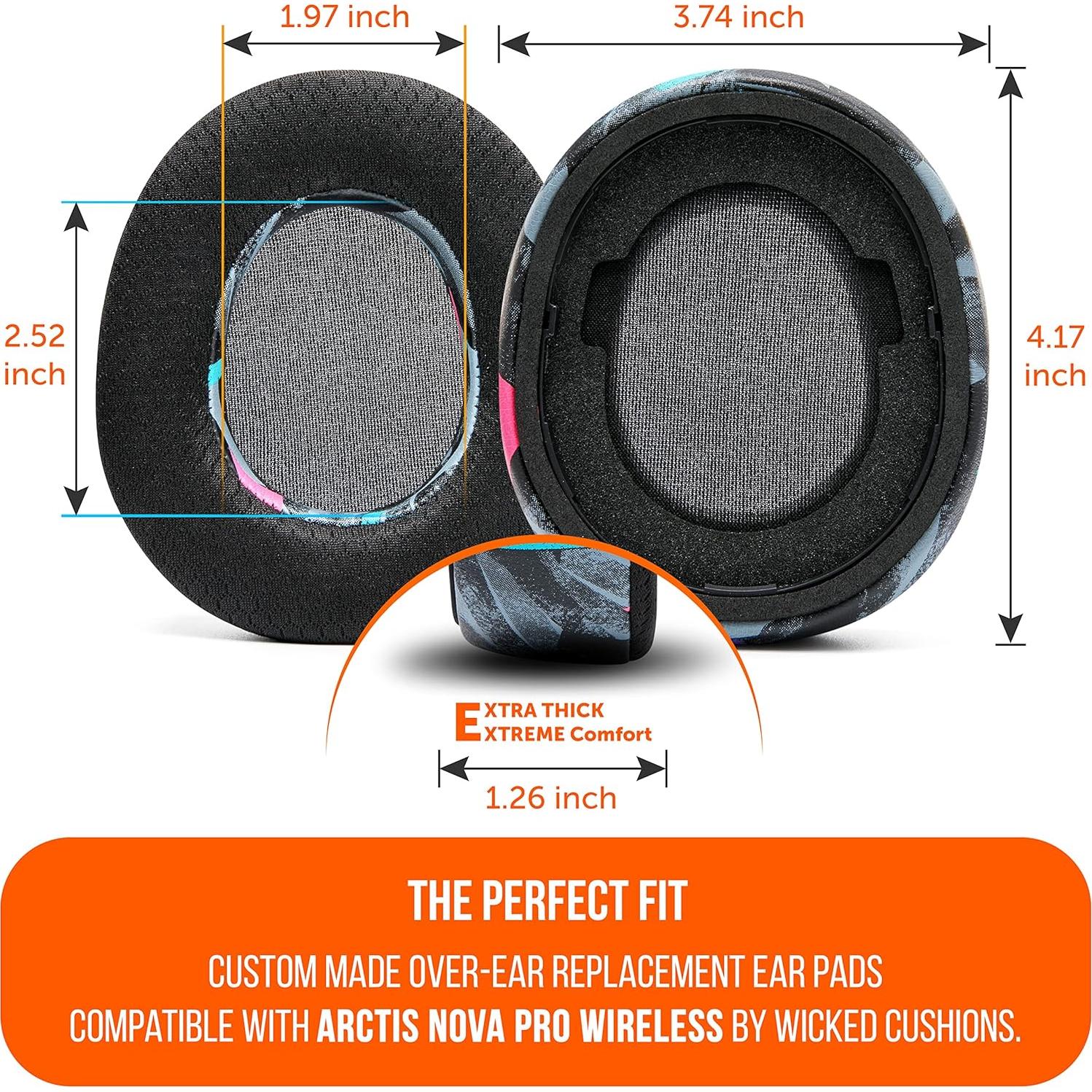 Kit de Modificación WC Nova Pro Inalámbrico para SteelSeries Arctis Nova Pro - Almohadillas Gel, Banda Silicona, Placas Magnéticas