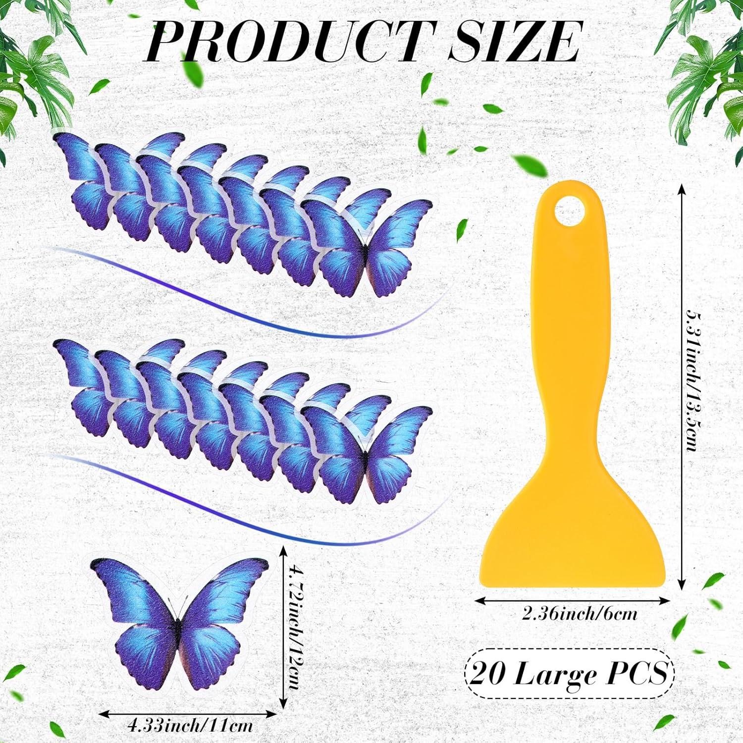 20 Calcomanías Antideslizantes Mariposa Trandraft Azul