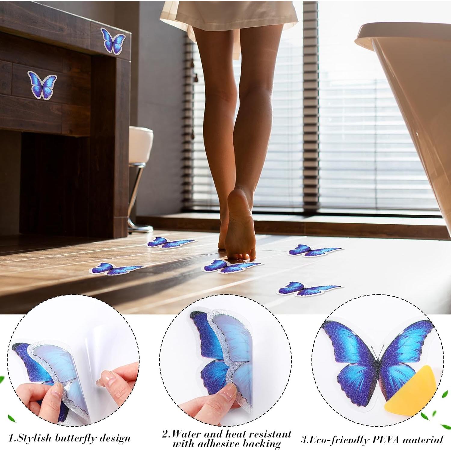 20 Calcomanías Antideslizantes Mariposa Trandraft Azul