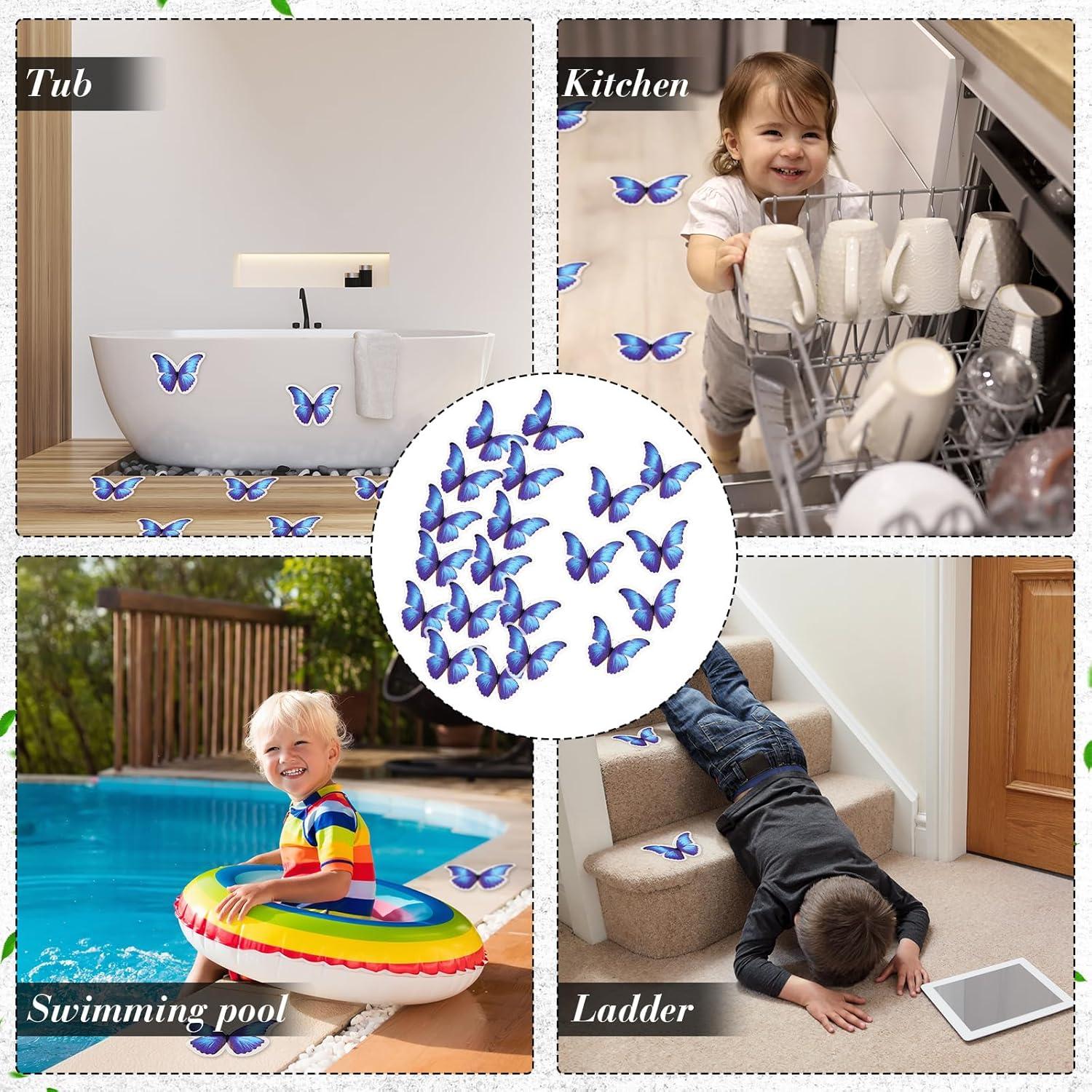 20 Calcomanías Antideslizantes Mariposa Trandraft Azul