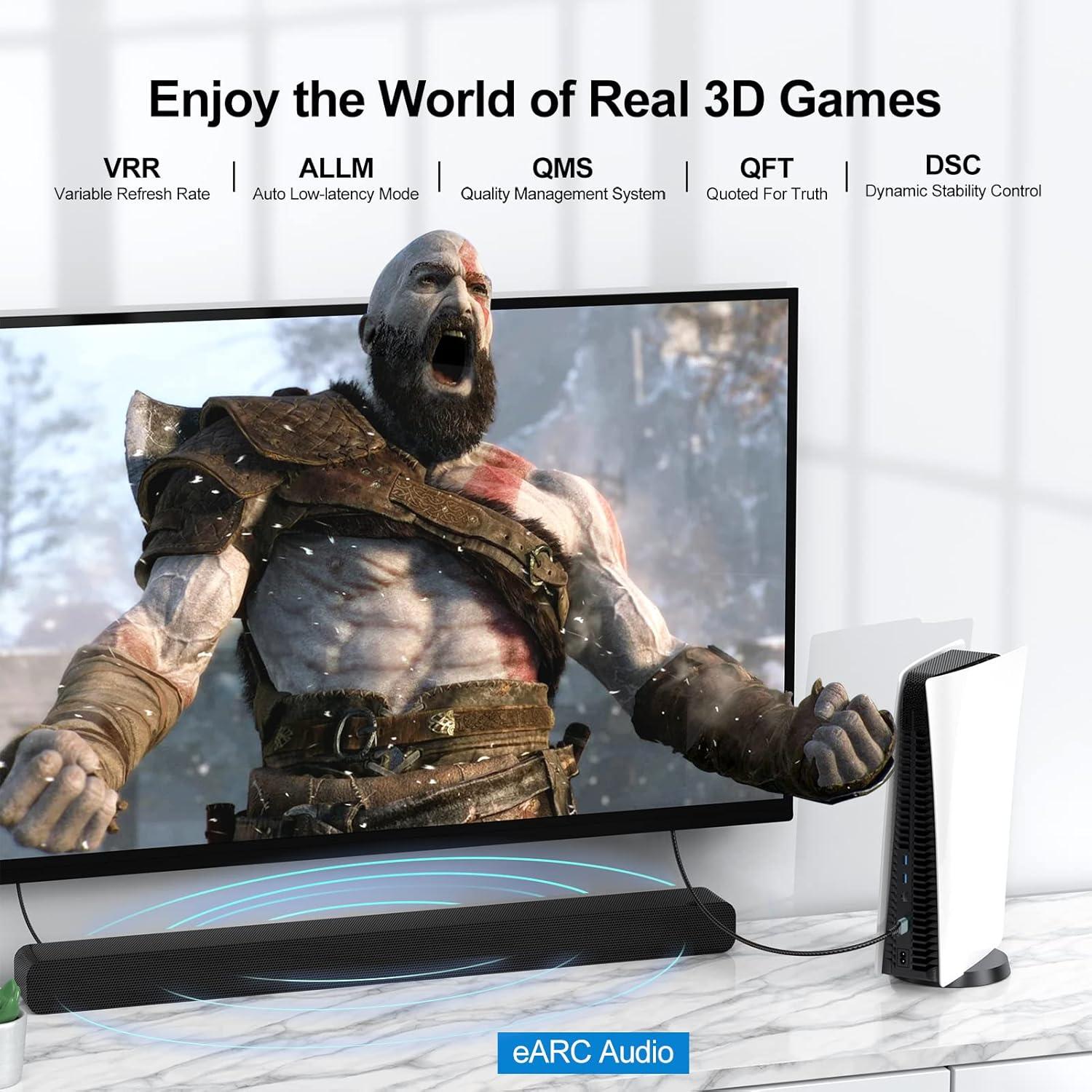 Cable HDMI 2.1 eARC 8K UVOOI 2 Metros 48Gbps Dolby Atmos