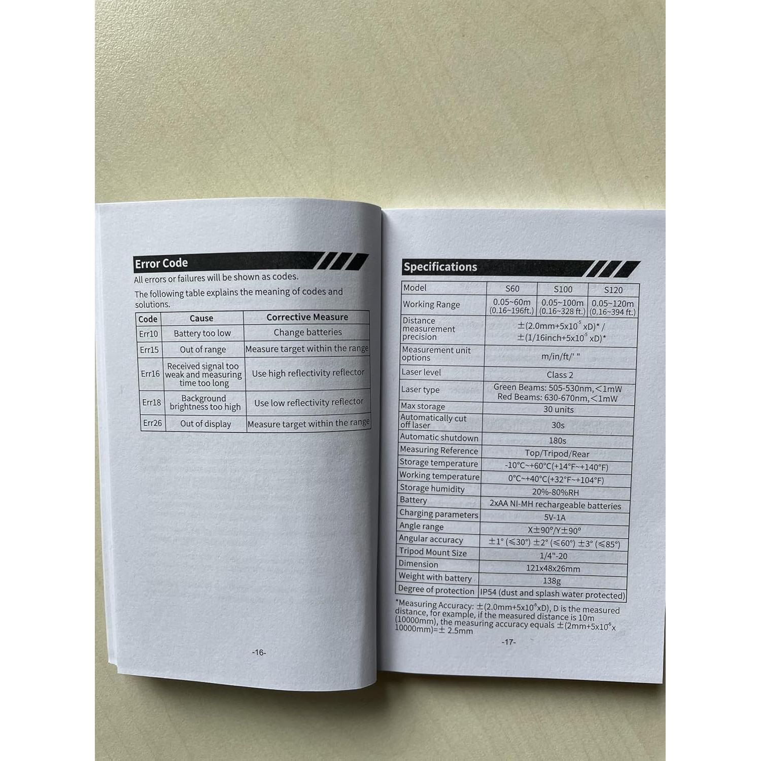 Huepar Medidor Láser Verde 330FT con Sensor de Ángulo