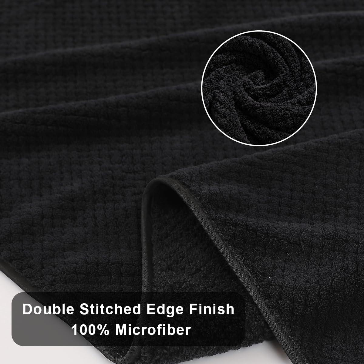 Juego de Toallas de Mano 2 Piezas Hailea Microfibra Negra 40.6x78.7 cm