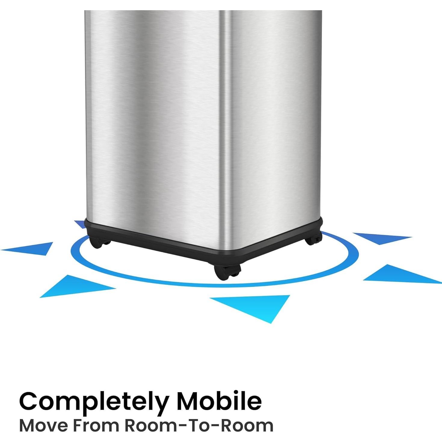 Cubo de Basura Automático iTouchless 30L Acero Inoxidable con Ruedas