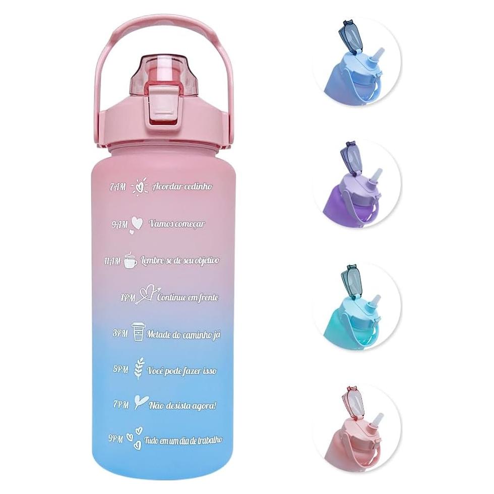 Botella de Agua EITMOW 1.89 L con Pajilla y Marcadores