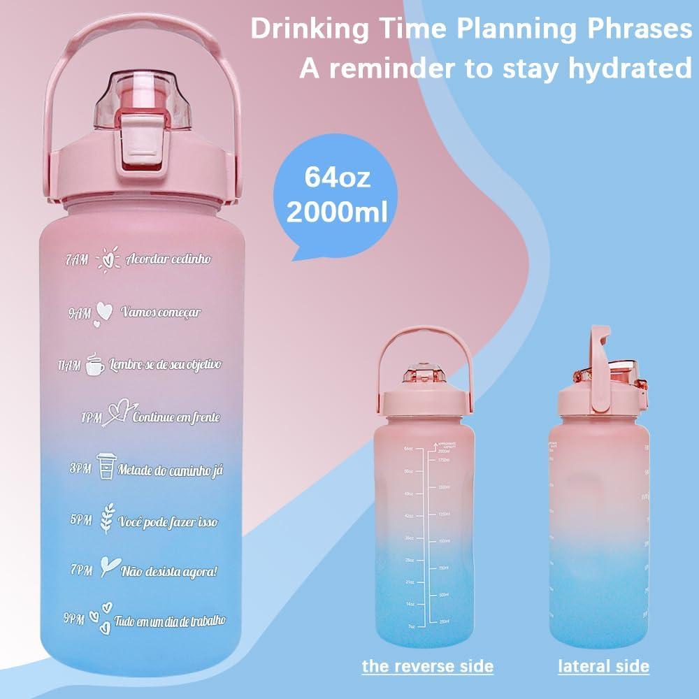 Botella de Agua EITMOW 1.89 L con Pajilla y Marcadores