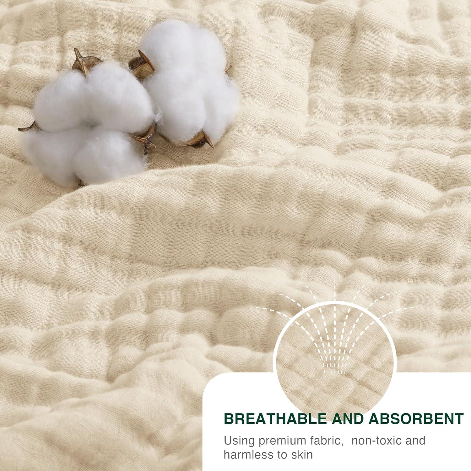 Manta de Muselina 100% Algodón Cabaña del Amor 130x150 cm Beige