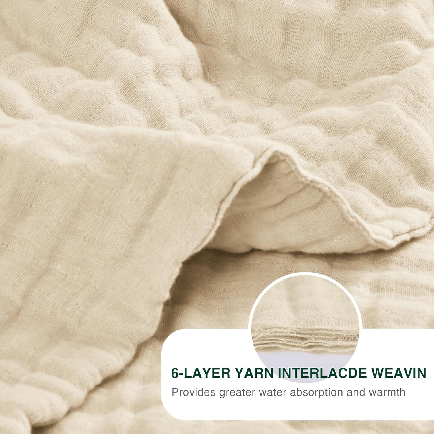 Manta de Muselina 100% Algodón Cabaña del Amor 130x150 cm Beige