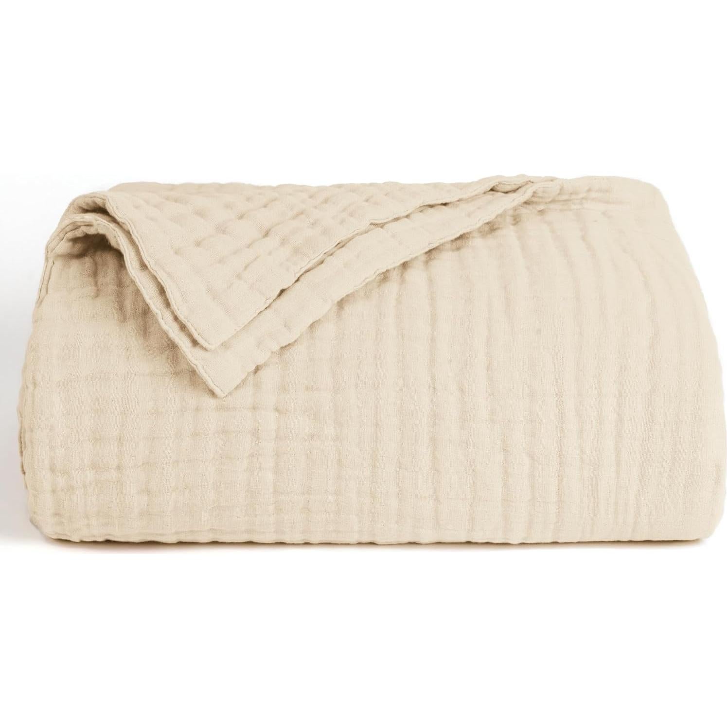 Manta de Muselina 100% Algodón Cabaña del Amor 130x150 cm Beige