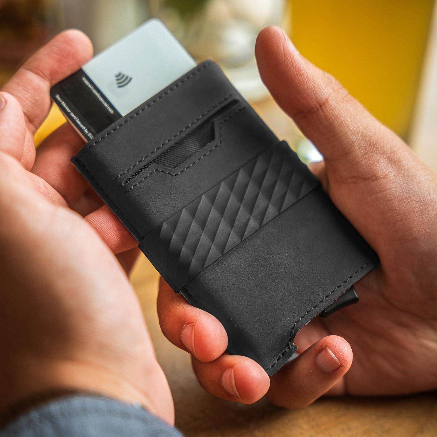 Cartera RFID Minimalista Hacksmith para Hombres - Negro