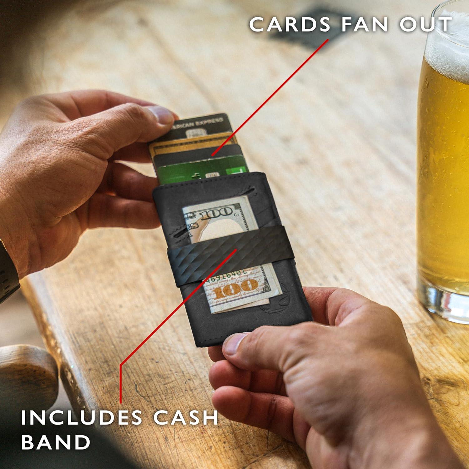 Cartera RFID Minimalista Hacksmith para Hombres - Negro