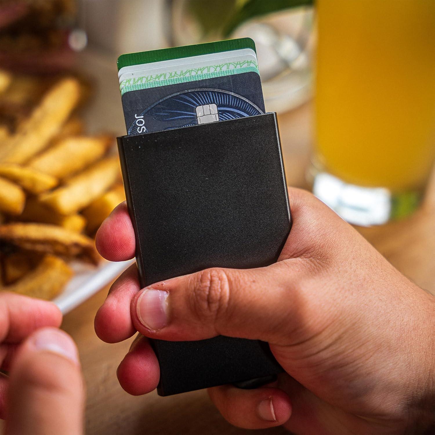 Cartera RFID Minimalista Hacksmith para Hombres - Negro