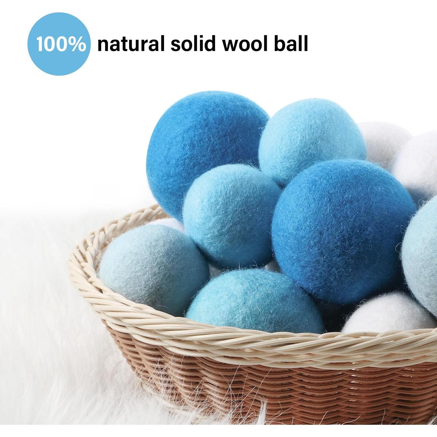 Paquete de 24 bolas de lana reutilizables Vincreem 6 y 8 cm