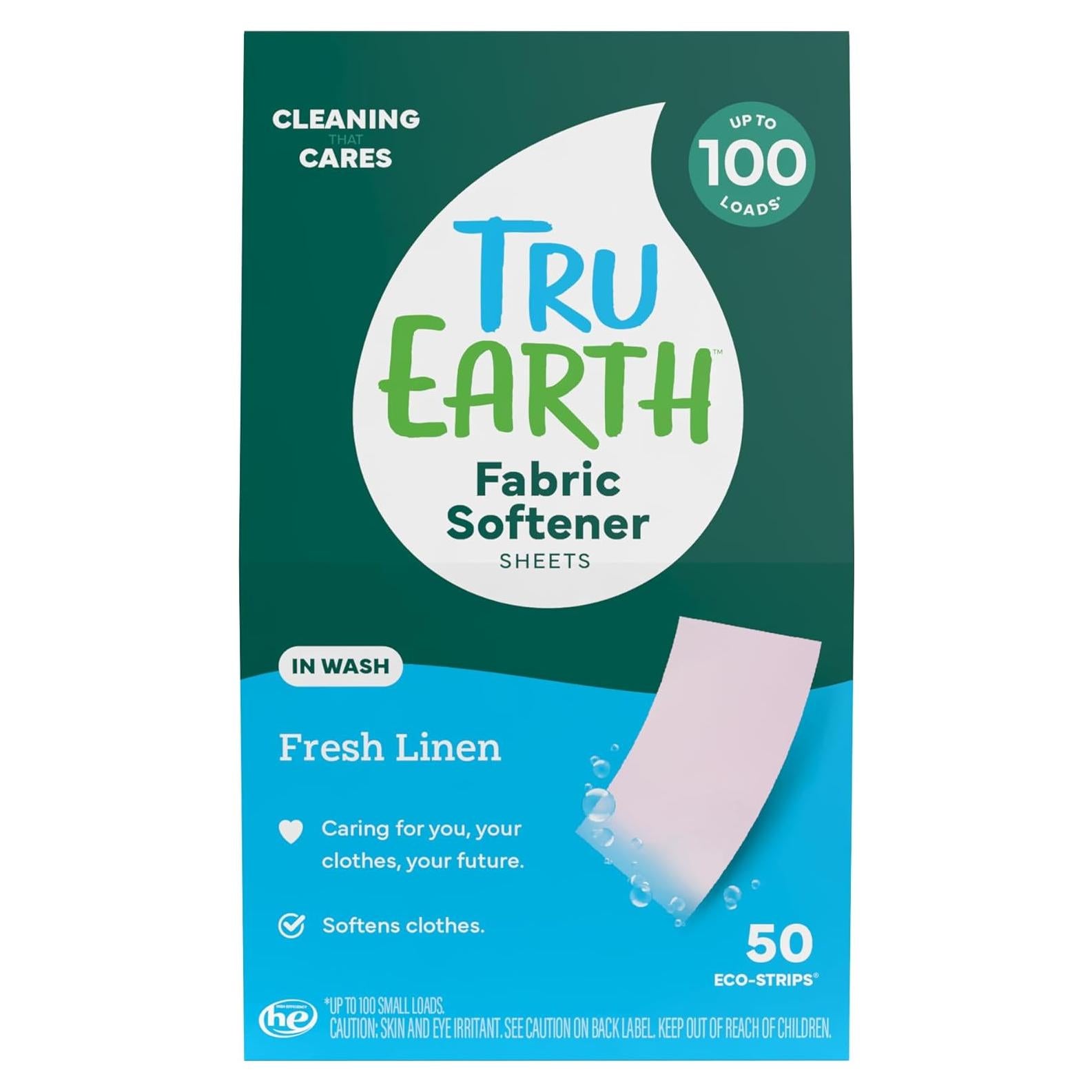 Hojas Suavizante de Tela Tru Earth 50 Unidades Lino Fresco