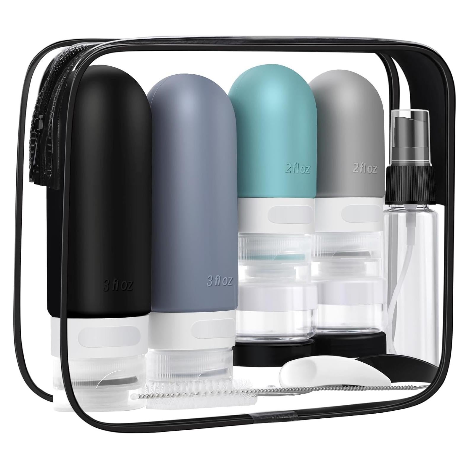 Juego de Botellas de Viaje SARTNP 18 Piezas Silicona 60ml 90ml