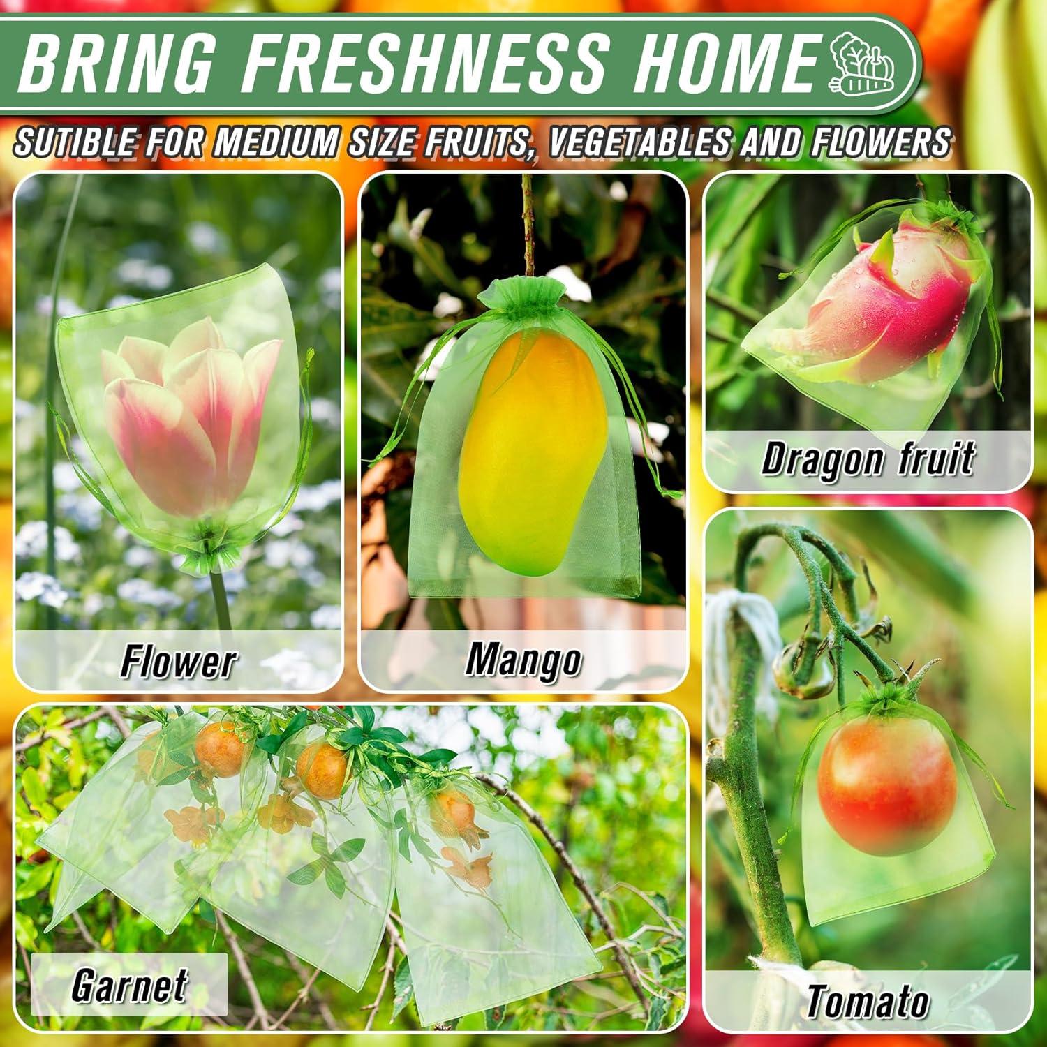 Bolsas de Protección para Frutas ANZNKU 100pcs 20x30 cm Verde