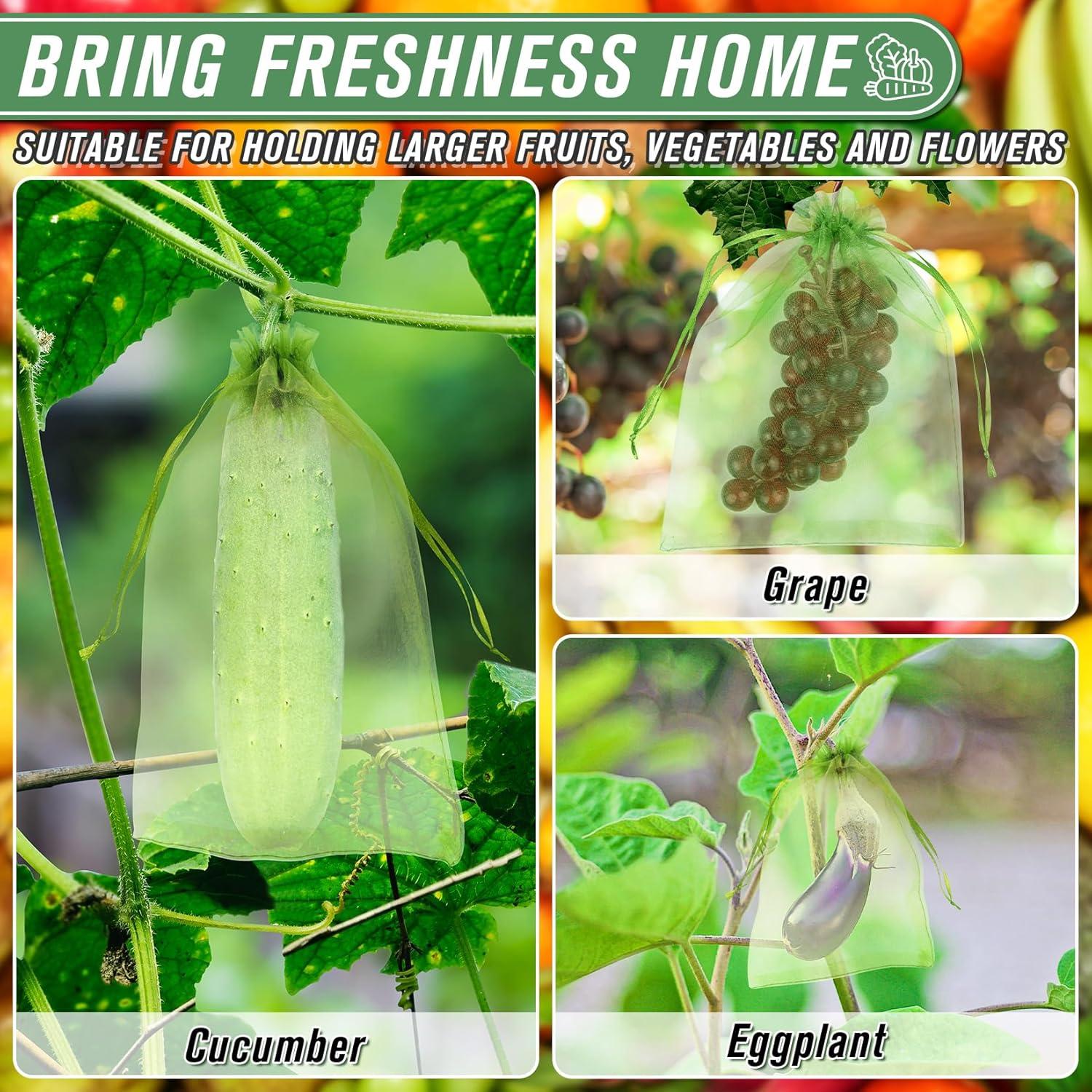 Bolsas de Protección para Frutas ANZNKU 100pcs 20x30 cm Verde